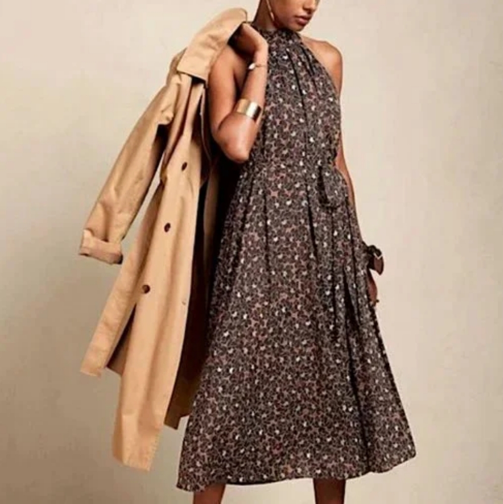 Banana republic halter midi dress